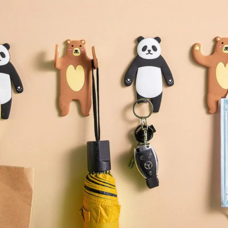 

Magnetic Fridge Hooks Multipurpose Flexible Holder Cute Brown Bear Panda Animal Hooks For Gloves Key Bathroom Kitchen Scarves