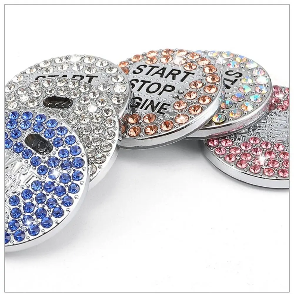 

Украшения для крышки, автомобильные аксессуары, алмазные наклейки, автомобильные декоративные кольца, круглая кнопка запуска автомобиля