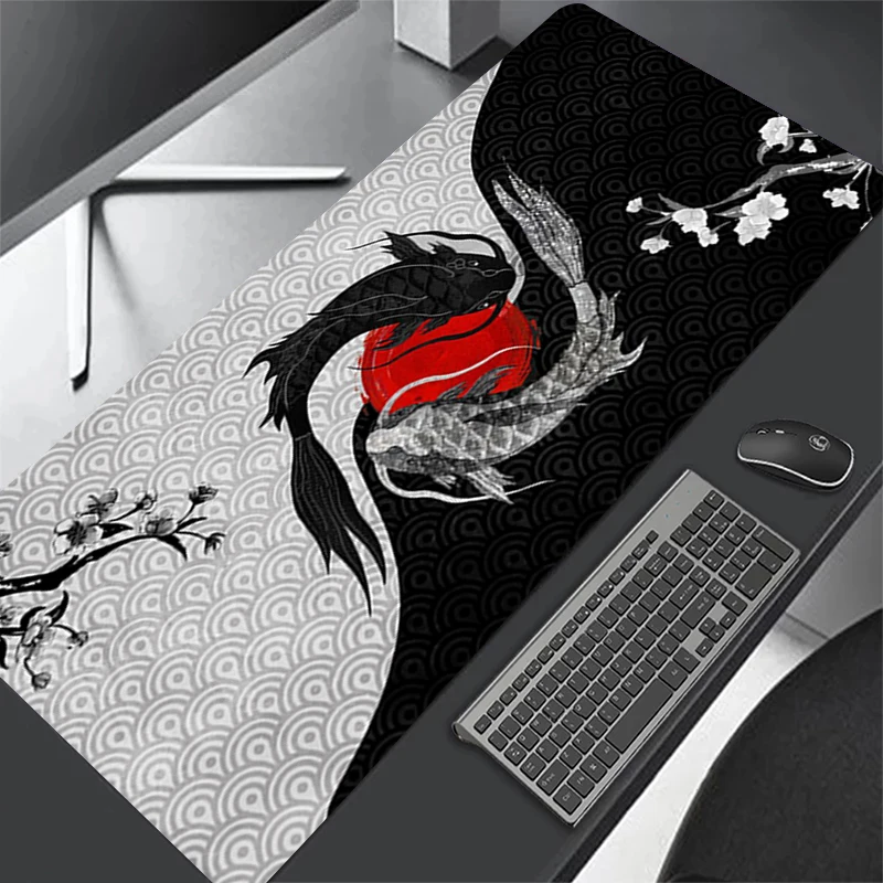 

Mouse Pads Fish Taichi Neutral Table Mats Computer Mousepad Company Big Desk Pad 100x50cm Large Gamer Mousepads XXL Mouse Mat