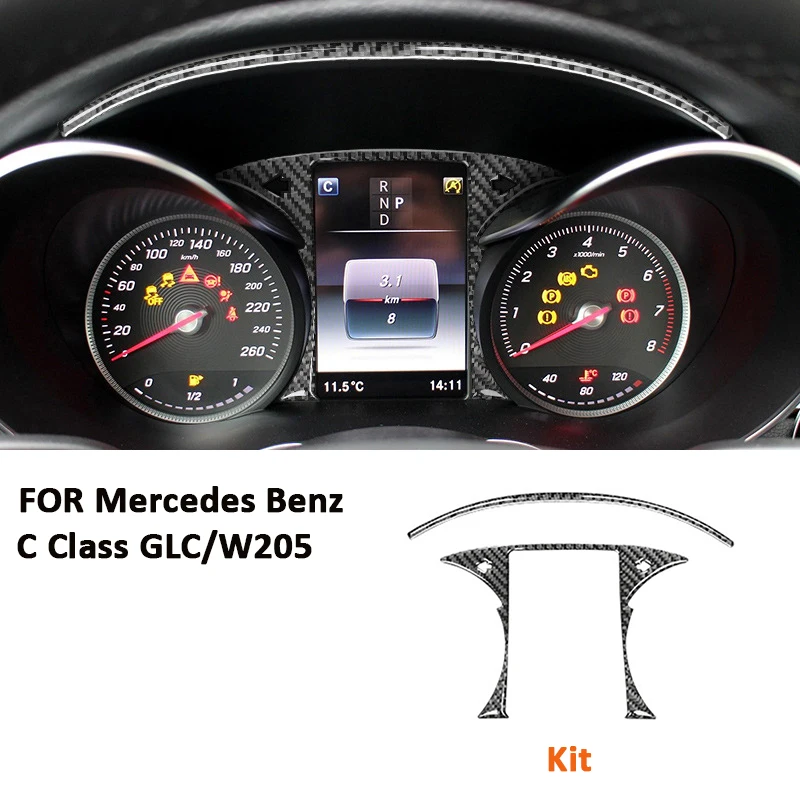

Углеродное волокно, автомобильная приборная панель, отделка рамки, внутренняя декоративная наклейка для Mercedes Benz 2016-2019 C Class GLC W205