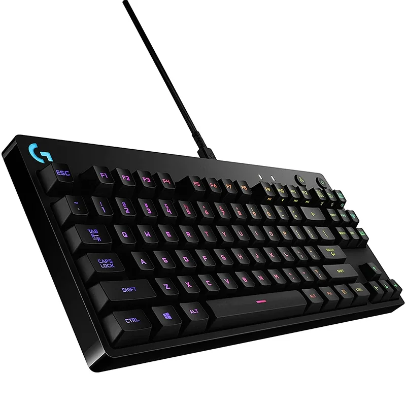 Проводная игровая клавиатура G PRO голубая GX с клавишами программируемая RGB без