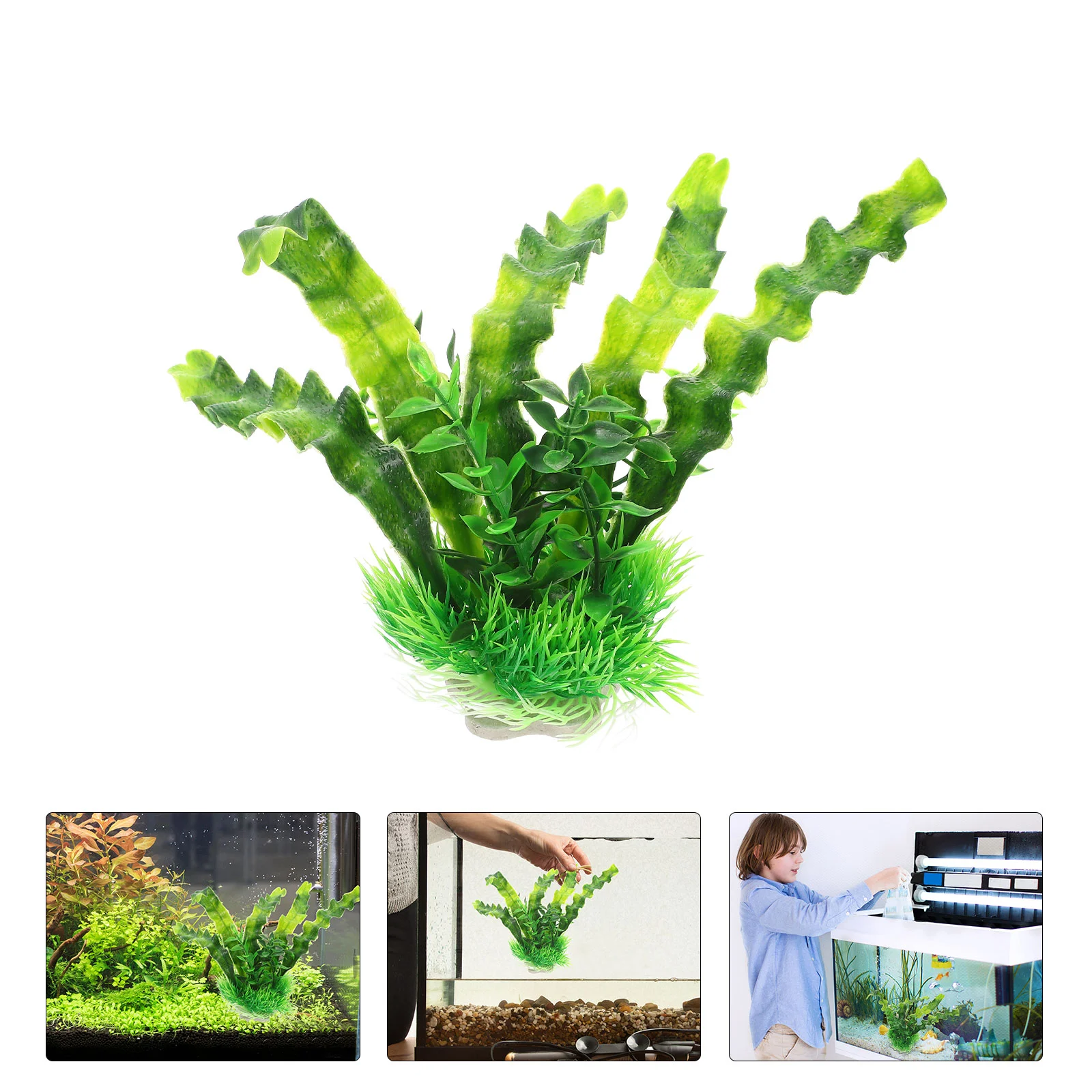 

Fish Tank Water Plant Statue Vivid Plant Figurine for Aquarium Lifelike Fake Water Plant Ornament