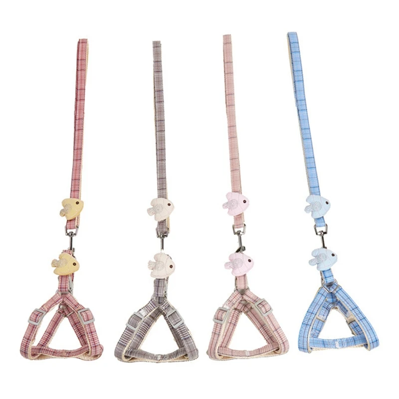

Dog Harness for Small Dogs Cats No Pull Training Leashes Easy Control Pet Harnesses with 4ft Leash & Metal D Rings