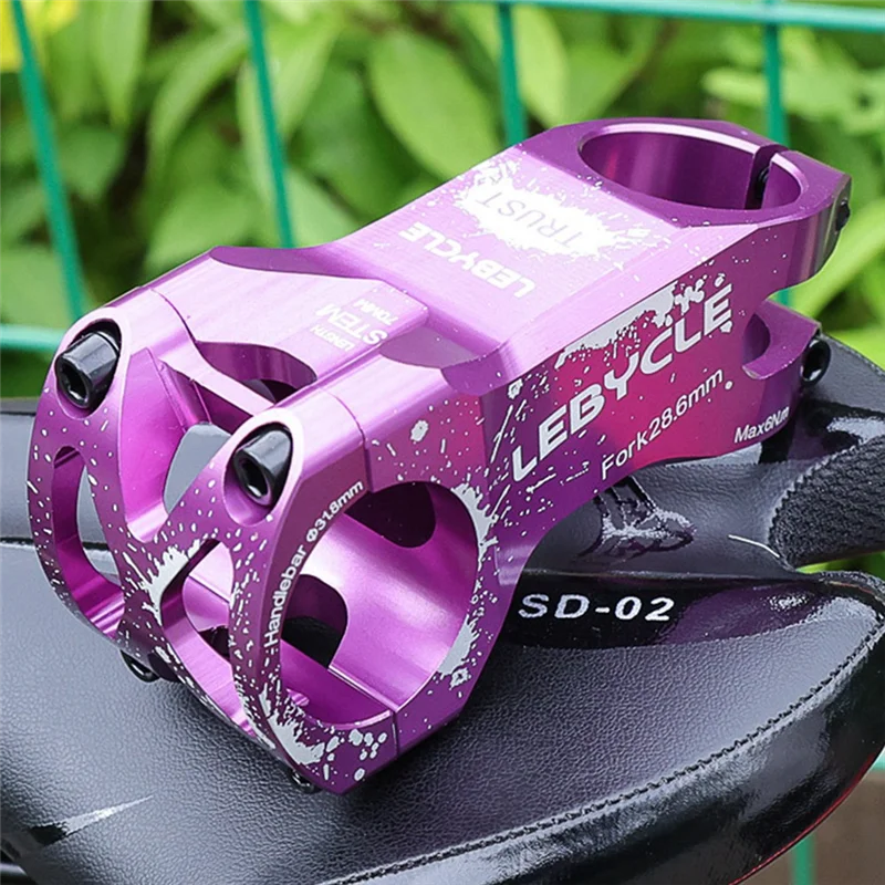 

Lebycle Bicycle Stem Aluminum Alloy Riser Racing Bike 32mm/31.8mm CNC Bicycle Handle Stem MTB Bicycle Parts,Purple