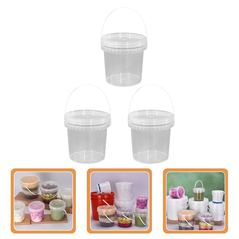 

Ice Cream Bucket Storagecontainers Container Freezercups Lid Tub Pails Yogurt Deli Dessert Lids Clear Pail Transparent Handle