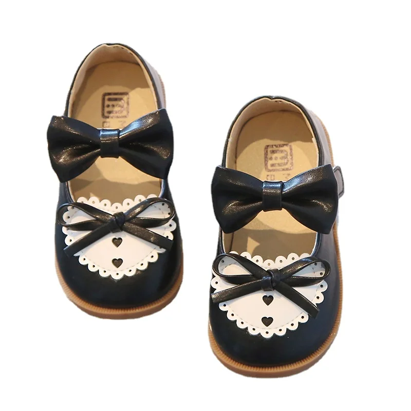 

Toddler Girl Shoes Cute Bow Spring Autumn First Walkers Soft Bottom Kids Leather Shoes