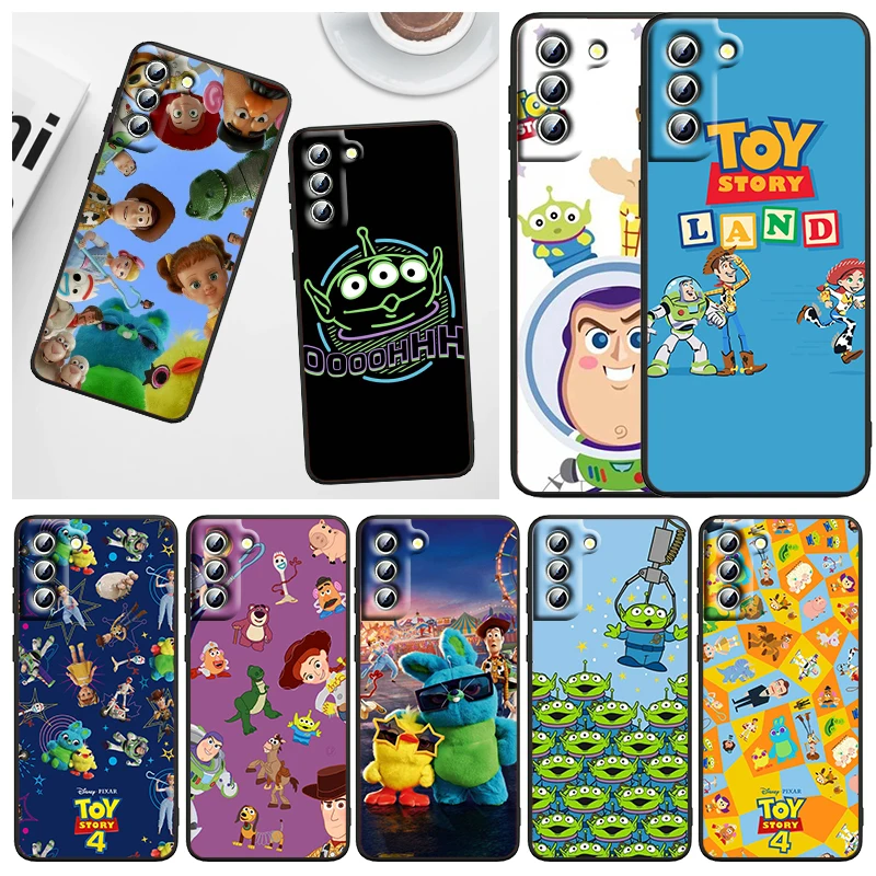 

Cute Toy Story Anime Phone Case For Samsung Galaxy S23 S22 S21 S20 FE S10 S10E S9 Plus Ultra Pro Lite 5G Black TPU FUnda