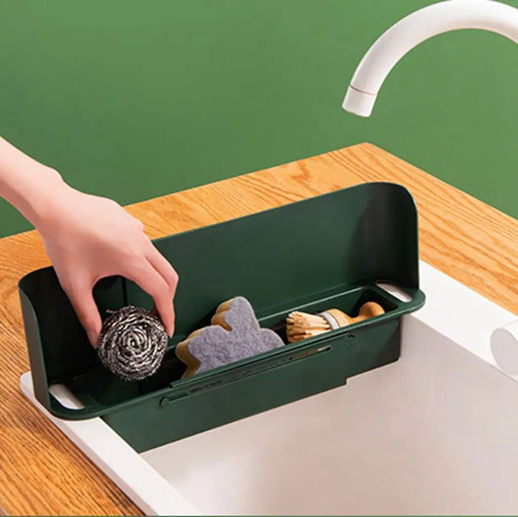 

Многофункциональная телескопическая стойка для раковины, ящик для хранения для кухонной раковины, однотонная зеркальная раковина, аксессу...