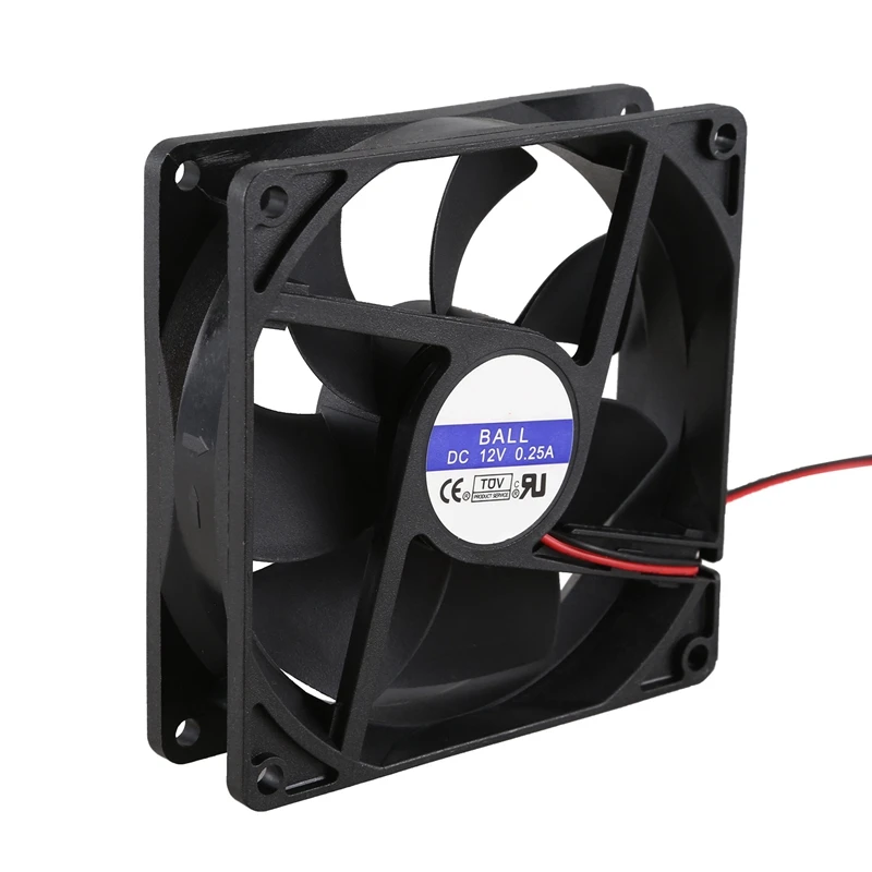 2Pcs 92Mm X92mm X 25Mm DC 12V 2Pin 65.01CFM Computer Case CPU Cooler Cooling Fan |