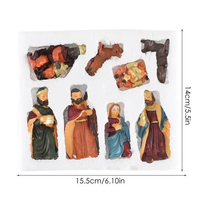 Набор рождественских фигурок 8X рождественские фигурки из смолы поделки для