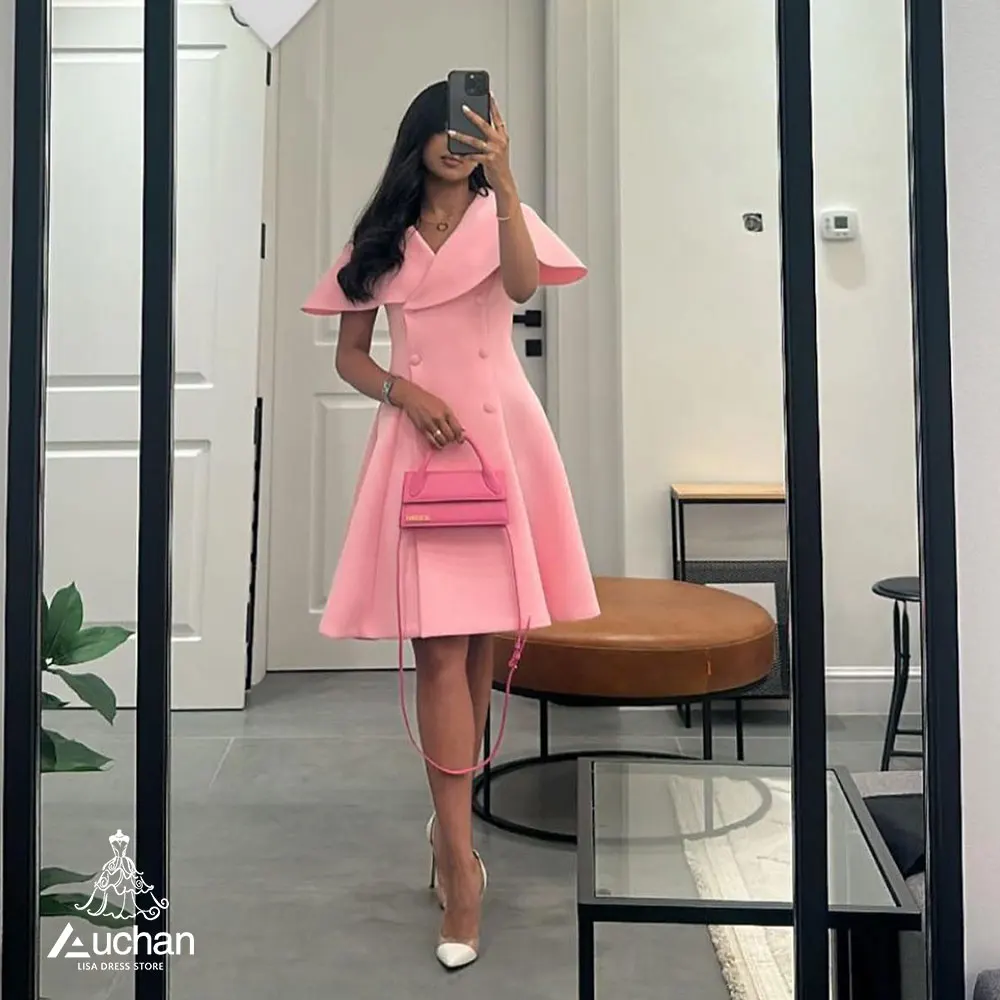 

Платье женское вечернее до колен с V-образным вырезом и коротким рукавом