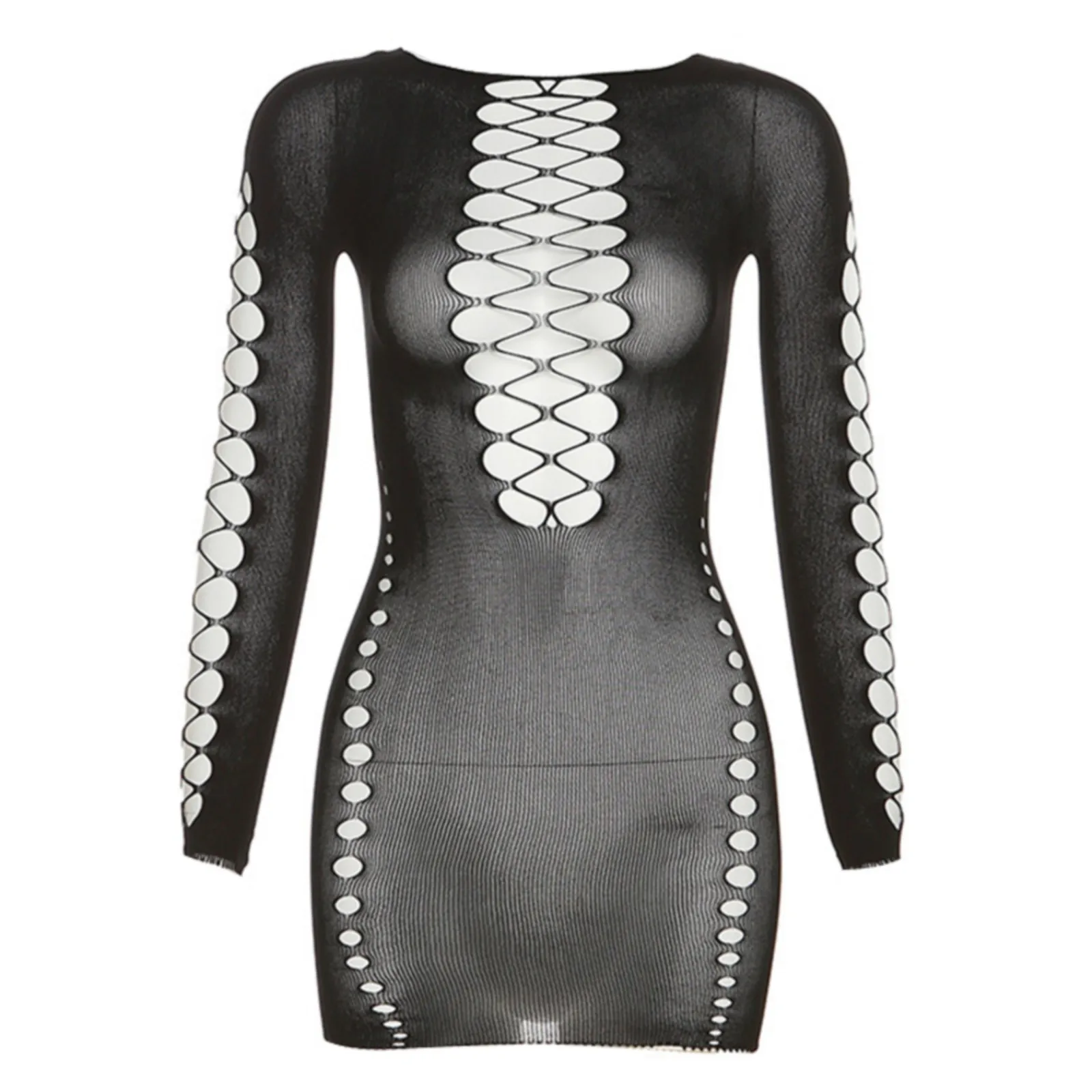 

Женское жаккардовое платье с круглым вырезом и высокой талией