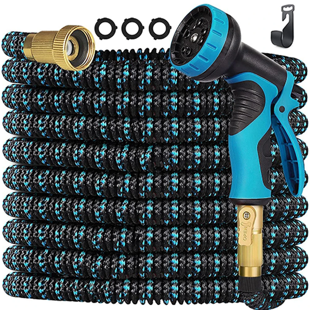

Expandable Garden Hose 50ft Durable Lightweight Water Hose for Gardening Washing Watering with 10 Function Spray Nozzle & 3/4 ''