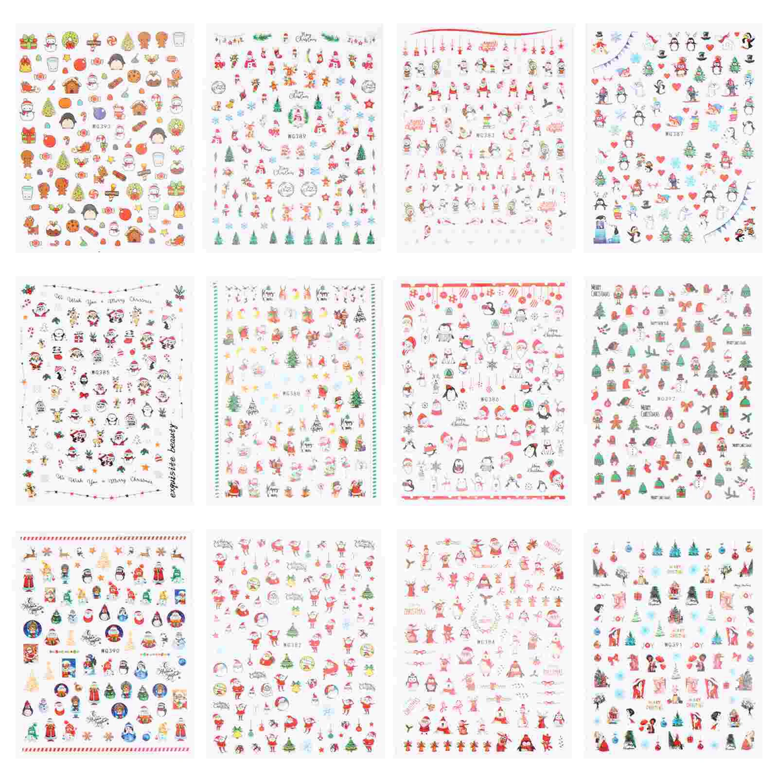 

Nail Sticker Christmas Manicureapplique Party Holiday Scrapbookingdecorative Claus Santa Snowflake Decals Transfer Water Decal