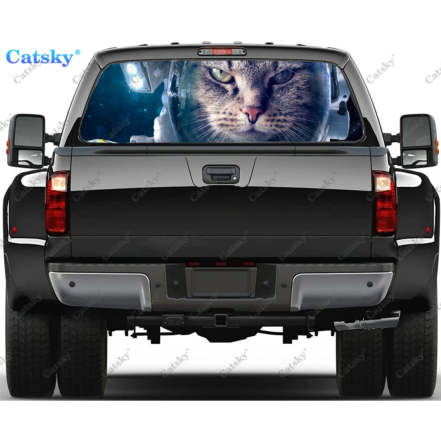 

Звезда, кот, животное, фотография, ПВХ декоративная наклейка для грузовика, перфорированная виниловая универсальная наклейка
