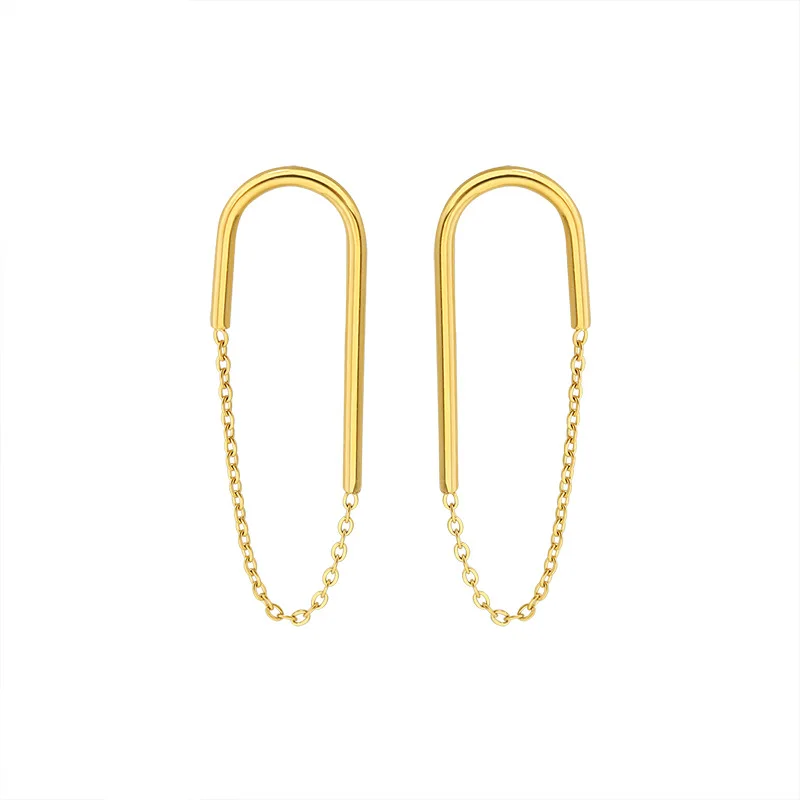 

Chain U shape Drop Earrings for Women Gift Korean Jewelry Personality Hanging Dangle Earring