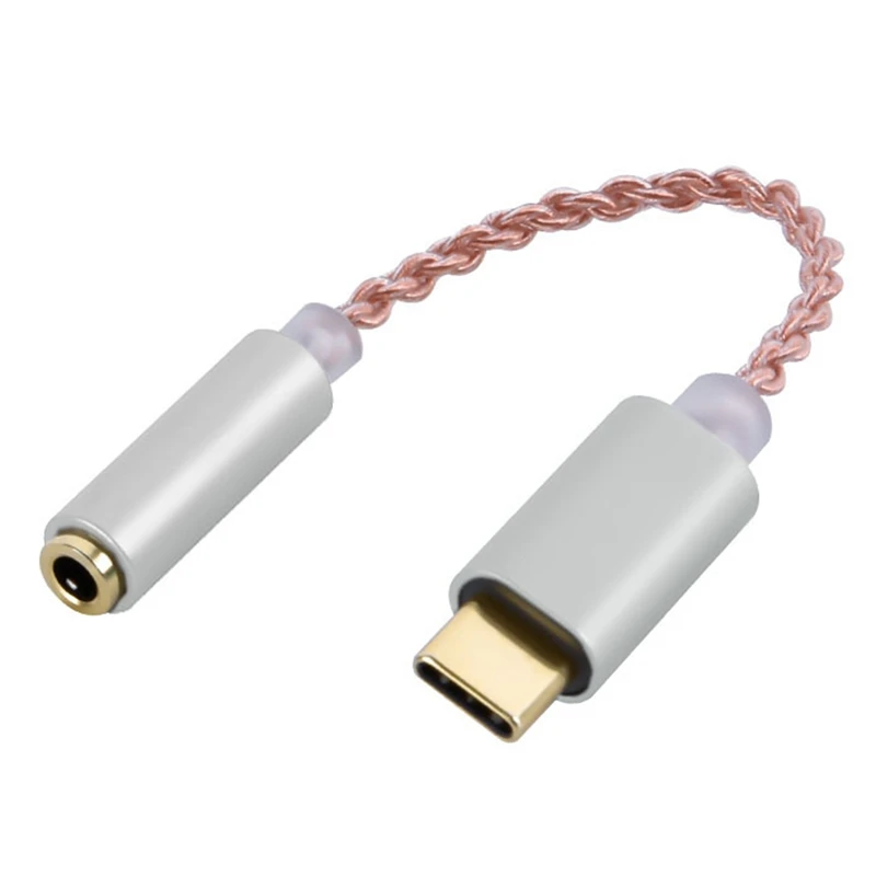 

32Bit 384KHZ USB-C To 3.5Mm DAC Digital Audio Adapter, ALC5686 Chip, Gold-Plated 1U, Driver-Free For OMTP/CTIA