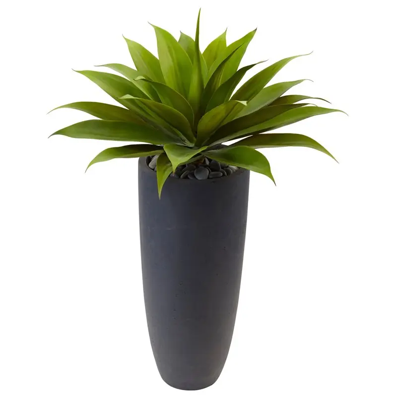 

38"H Agave Artificial Plant in Gray Cylinder Planter