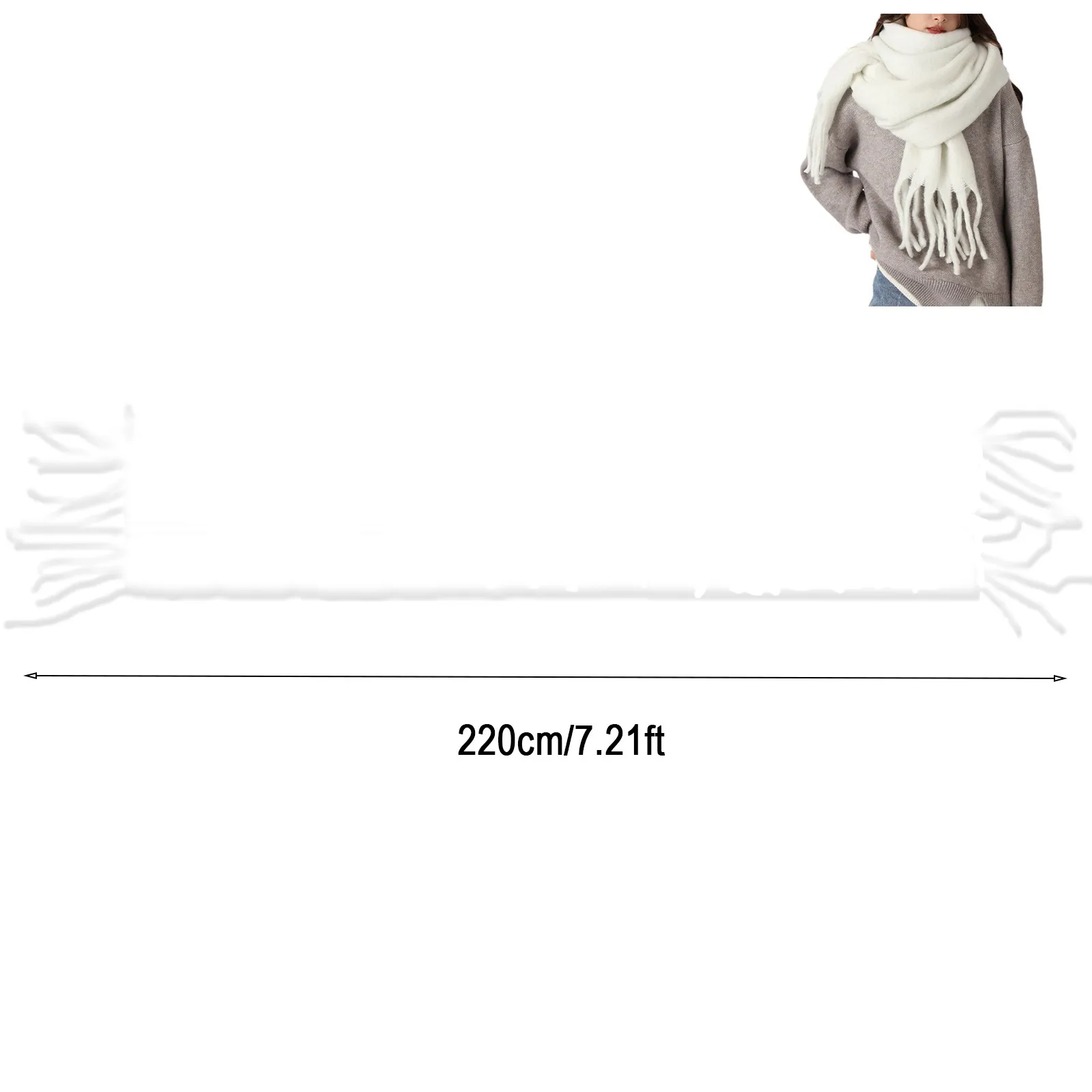 Женский модный шарф осенне-зимний шерстяной женский вязаный однотонный толстый