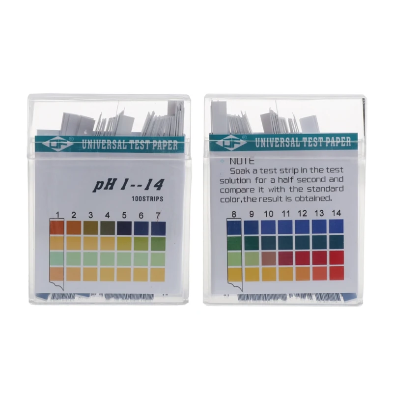 

100 полосок 1-14 pH индикаторная бумага для щелочной кислоты, набор для тестирования лакмусовой воды, слюны и воды