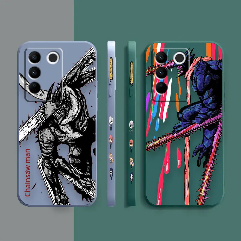 Case For VIVO S5 S6 S7 S9 S9E S10 S12 S15 S16 S16E V19 V20 V21 V23 V25 V27 PRO 5G Case Funda Cqoue Shell Capa DENJI Chainsaw Man