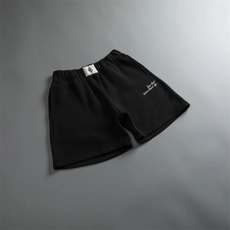 Шорты мужские с вышивкой хлопок уличная одежда повседневные свободные штаны для