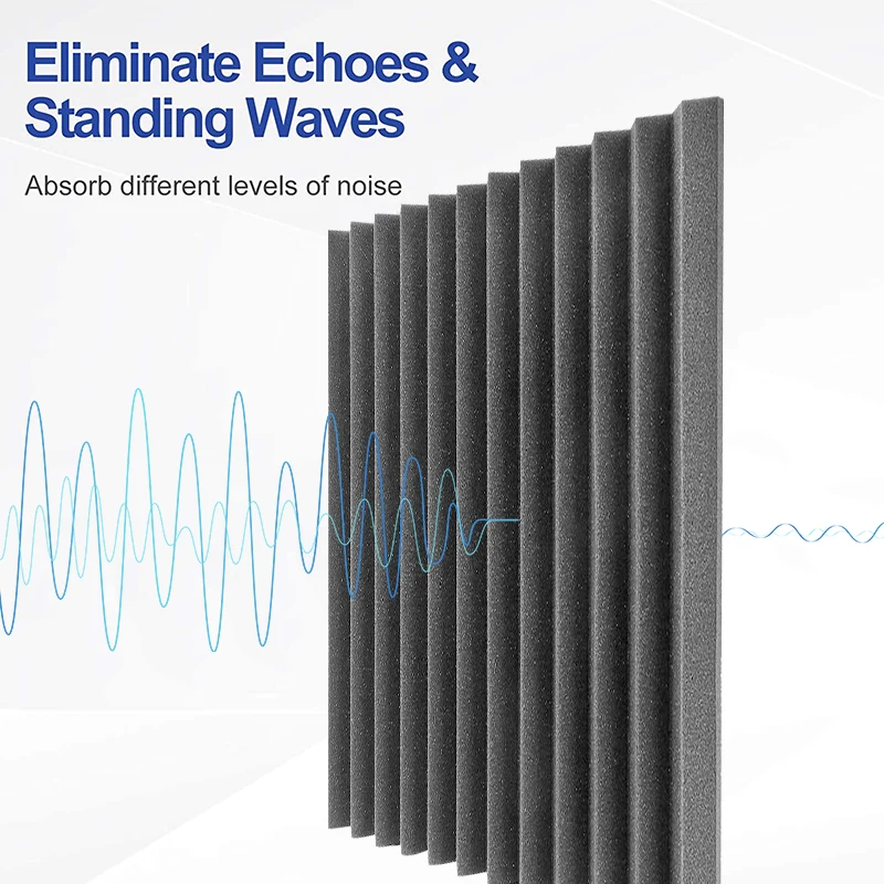 

12/24pcs 30x30x2.5cm Studio Acoustic Foam Panel Fire Resistant Soundproof Wall Absorption Treatment Panel Sponge Sealing Strip