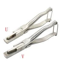 1 pcs stainless steel v shaped u clip pliers pigs ear pliers clip ear pliers pig equipment farm animals