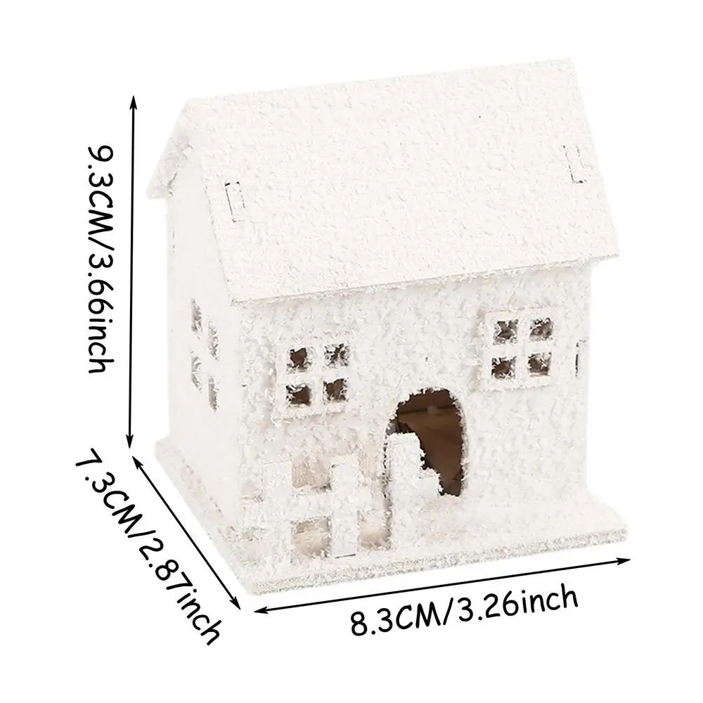 

Рождественский деревянный светодиодный светильник, белый Снежный светящийся домик, рождественская елка, подвесное украшение, светящийся замок, подарок, новый год 2023