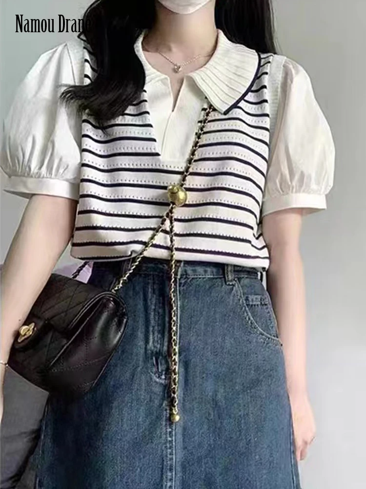 

Женская трикотажная рубашка-поло с коротким рукавом и воротником-поло