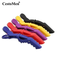 cestomen 6pcs hair clips platistic hairdressing clamps grip crocodile barrette holding hairstyling clamp barber accessories