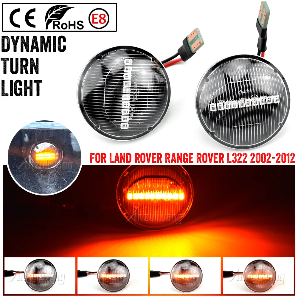 

2x Dynamic Turn Signal LED Side Marker Mirror Light Flashing Indicator For Land Range Rover L322 2002-2012