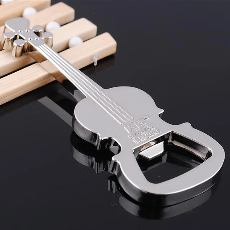 

Creative Portable Guitar Shape Beer Bottle Opener Chain Ring Zinc Alloy Metal Wedding Party Favors For Guests Kitchen Gadgets