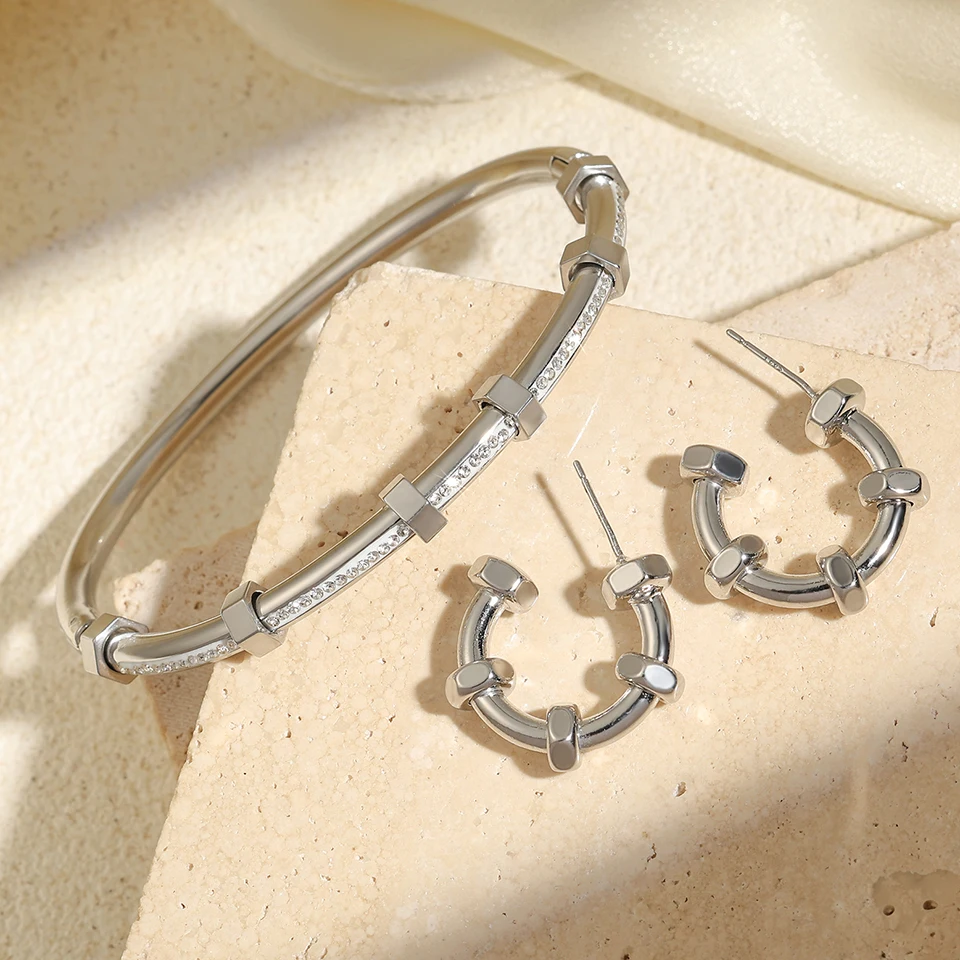 FEEHOW водонепроницаемые серьги из нержавеющей стали золотого цвета Блестящий