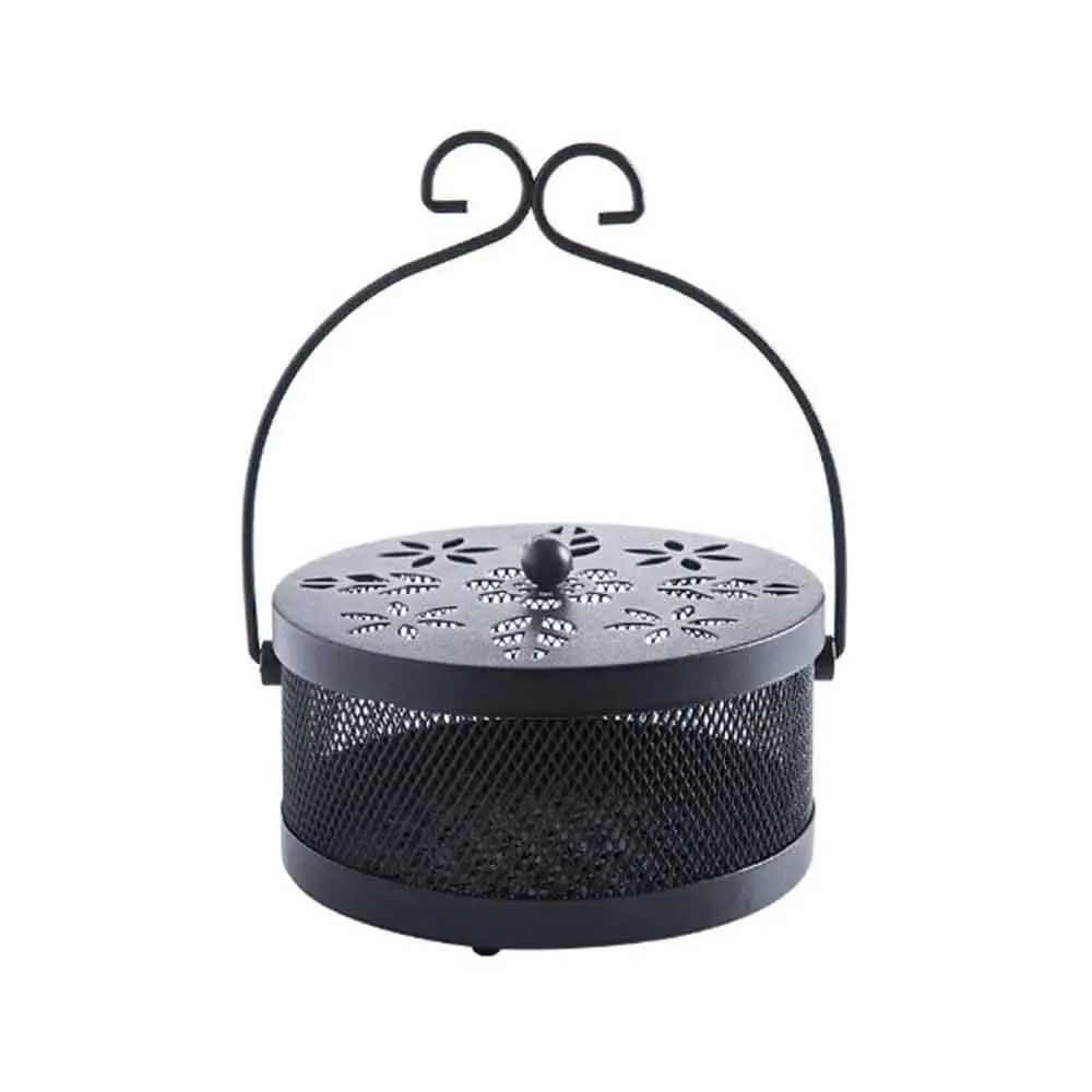 

Iron Fireproof Mosquito Coil Box Classical Sandalwood Stove Mosquito Repellent Incenses Box for Home Garden Pest Killer