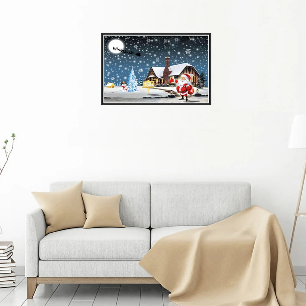 

1pc Santa Claus Wall Decor Rhinestone Embroidery for Men Kids Women