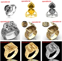 new hot sale european and american style carved open cap pattern ring mens ring rings for men