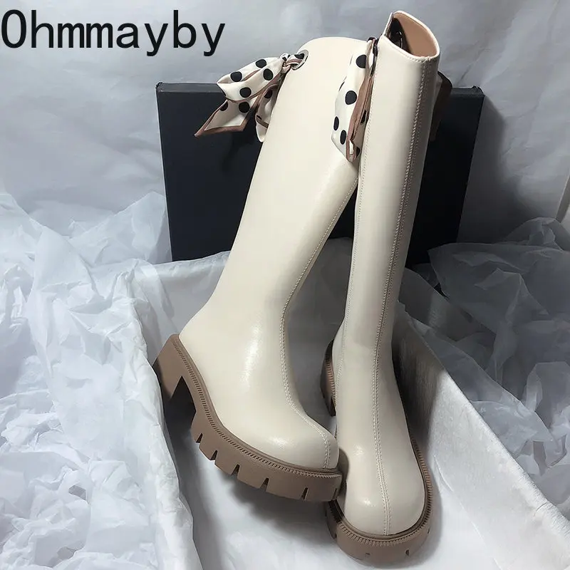 

Женские зимние высокие ботинки на толстой подошве, с круглым носком, на молнии