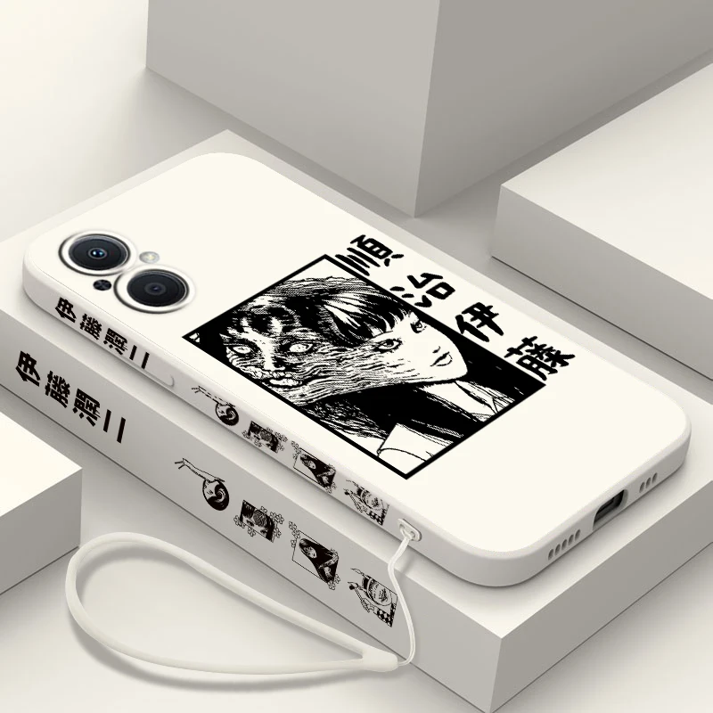 

Junji Ito Tomie Kawakami Phone Case For OPPO Find X5 X3 X2 Lite Pro Neo A5 A53 A94 4G 5G Liquid Left Rope Soft Cover