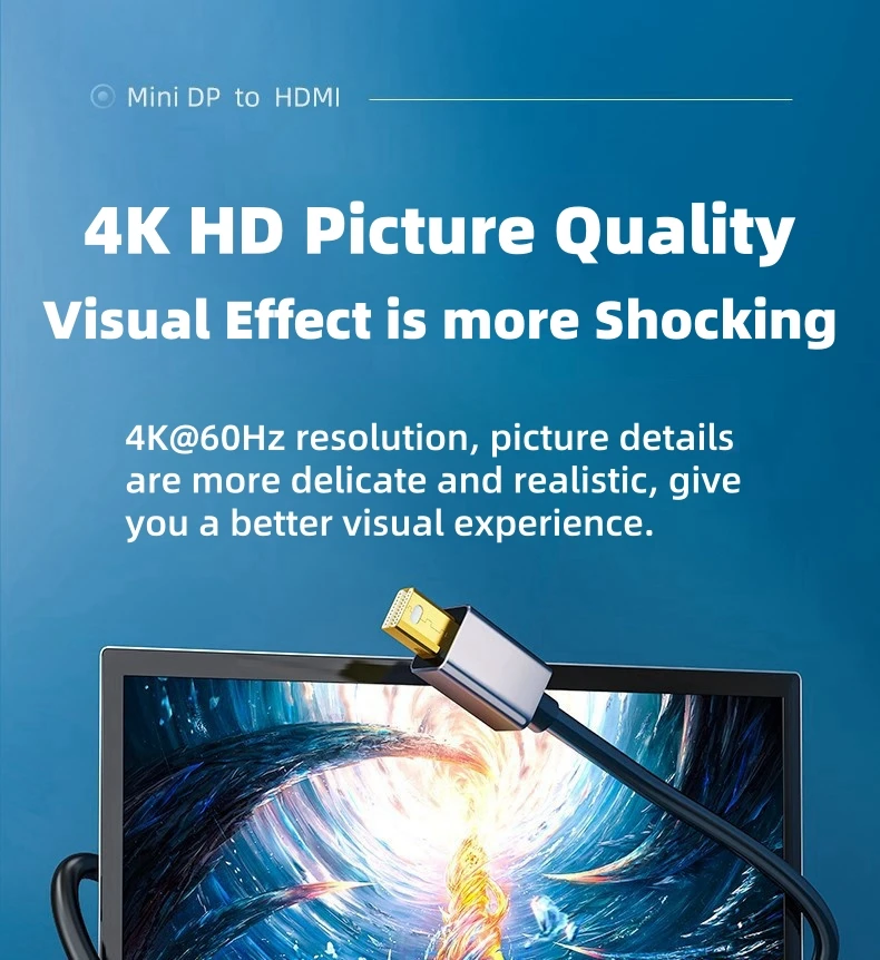 Кабель Mini DP-HDMI 4K60Hz HD 2K144Hz DP Thunderbolt 2 видеокабель для Macbook air pro Machinist F117-7B/7P