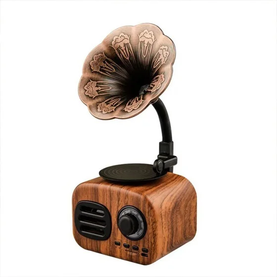 

Retro Wooden Portable Mini Bluetooth Speaker Wireless Loudspeaker Outdoor TF FM