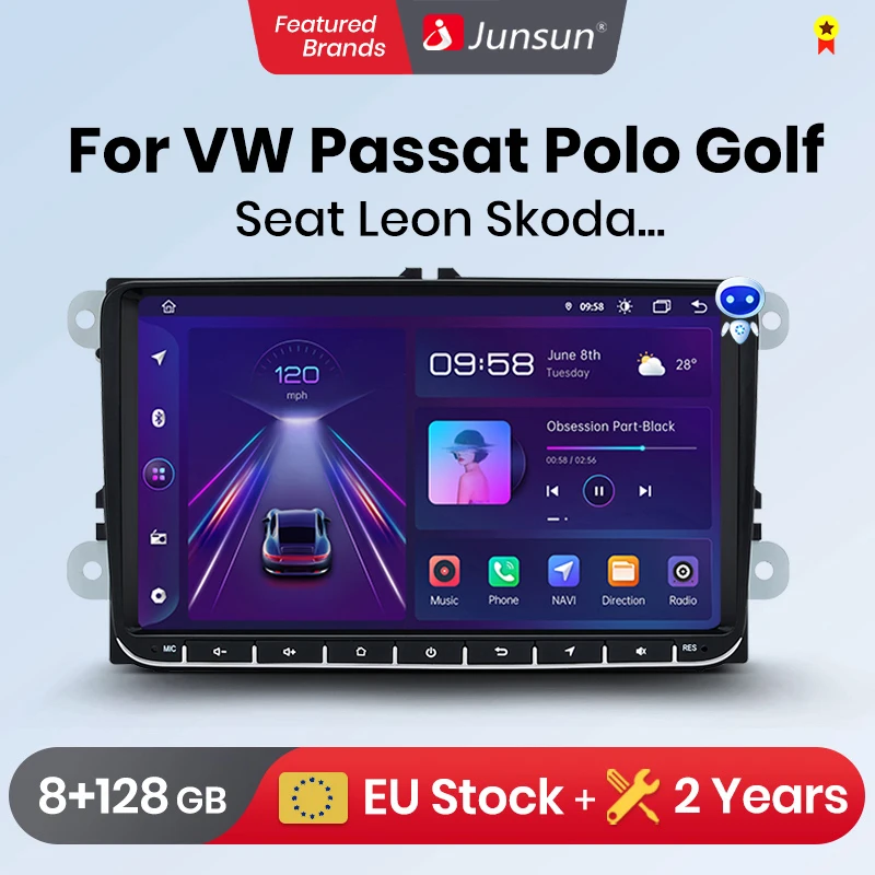 Автомагнитола Junsun на Android для Volkswagen VW Passat B6 B7 CC Tiguan Touran GOLF POLO Carplay 4G автомобильный