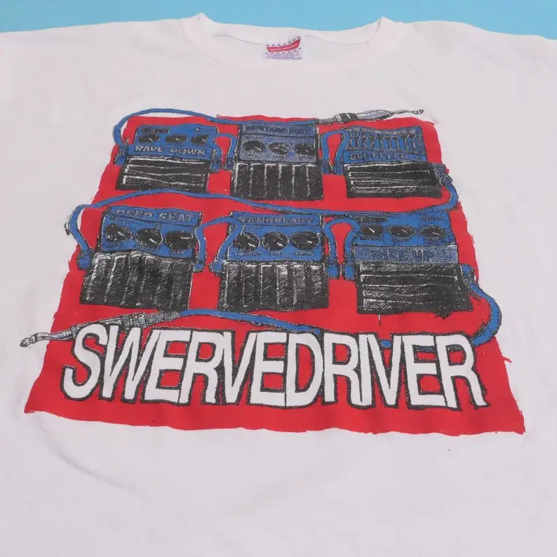 Swervedriver гитарные педали Tee Boxy Fit Shoegaze Slowdive Tour Mate Post Punk Ambient Noise Альтернативная