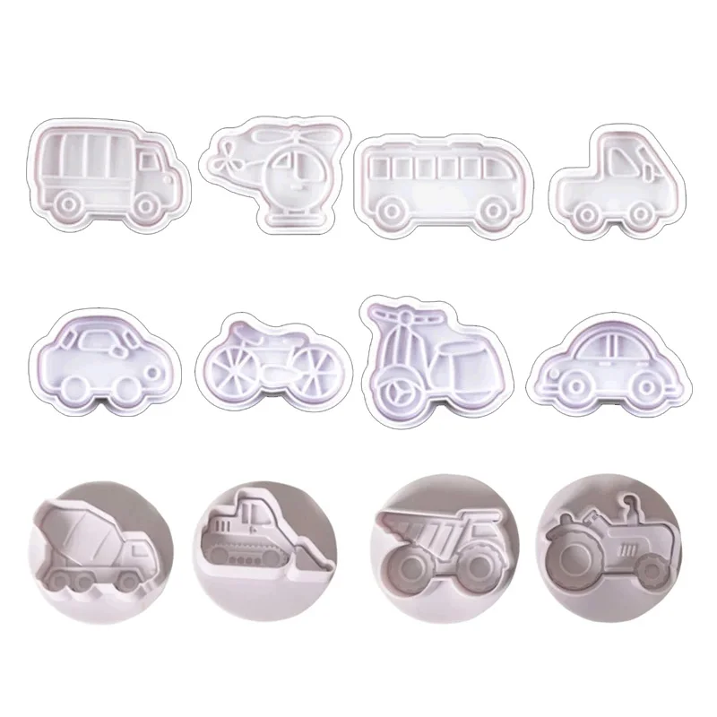 

4Pcs/Set Airplane/Vehicle/Tank/Car Shape Biscuit Cookie Cutters Fondant Pastry Mold Candy Kitchen Baking Cake Decorating Tools