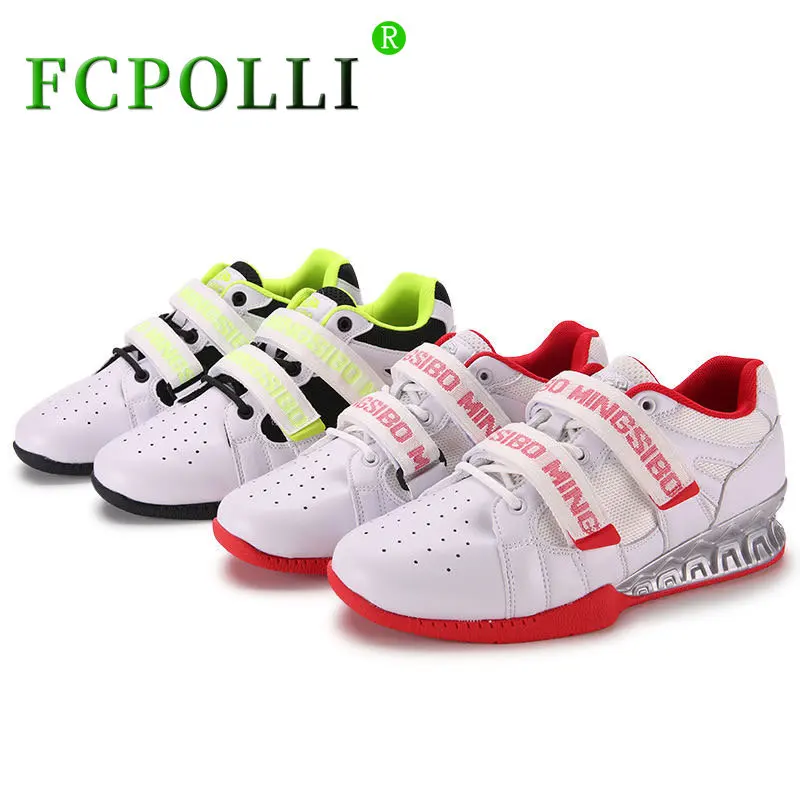 

Fcpolli Squat Shoes for Man Leather Weight Lifting Sneakers Men Rubber Indoor Sports Shoe Luxury Brand Squat Hard Pull Shoes Man