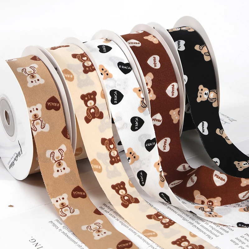 

2.5cm color woven polka dot ribbon bow dot fabric DIY handmade material hair decoration packaging ribbon polyester cotton ribbon
