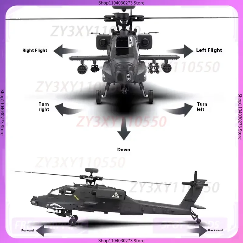 Фото Новый Yuxiang Apache F11s, вооруженный вертолет с дистанционным управлением, GPS-навигационная модель, 3d перевернутая имитация дрона, игрушка Rhsky №4