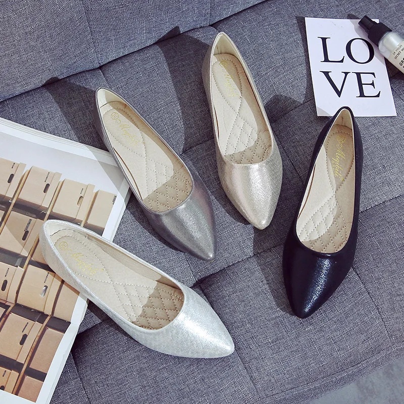 Spring Summer 2023 Luxury Women's Shoes for Loafers Women New Large Size Pointed Toe Ladies Offer Shoe Elegant Woman Low Heels