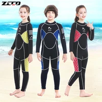 3mm neoprene full body warm spearfishing wetsuit for kids long sleeve surfing snorkeling diving suit children swim rash guard