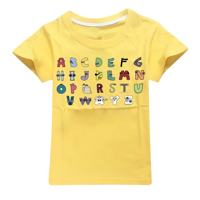 Alphabet Lore Game Kids Cosplay T-Shirt Girls Boys Short Sleeve Summer Tops Clothes Tshirts Children Sports Tees Clothing 2